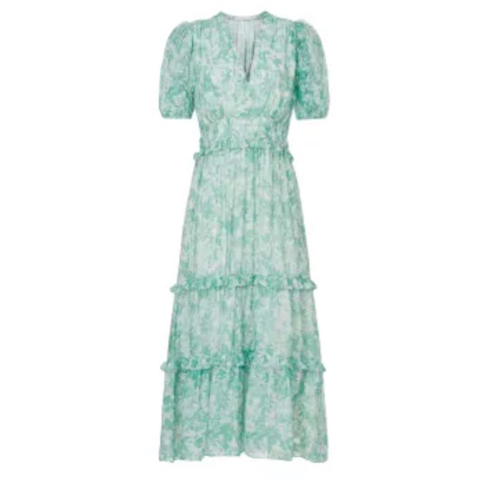 Shoshanna Selene dress in size 6 in a light green and white floral. - Picture 8 of 16
